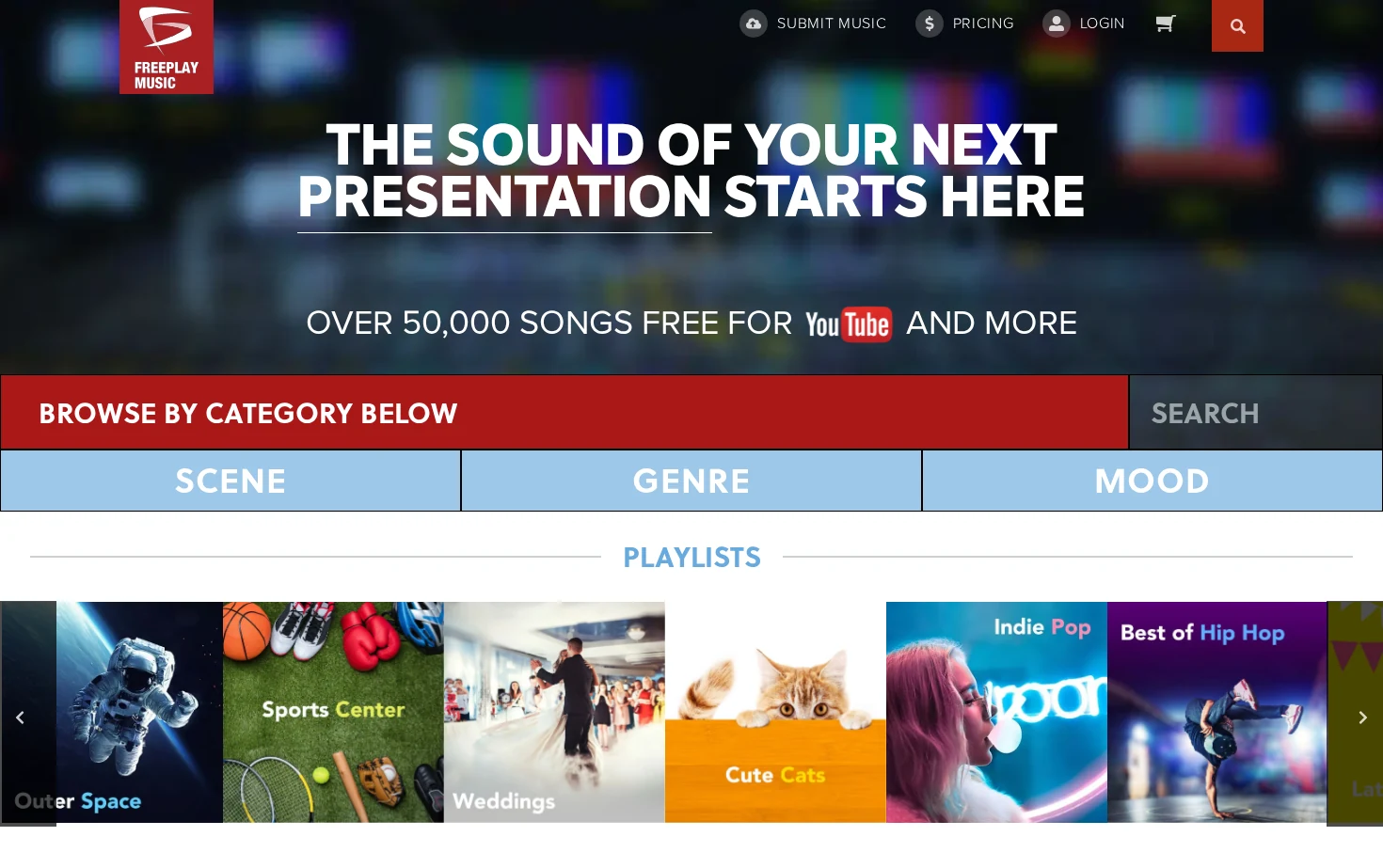 Freeplay Music 页面快照